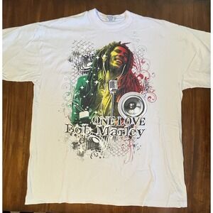 Vtg 90's Double Line Bob Marley One Love Men's Size 4XL-Tall Tee shirt.   ‎ S390